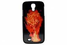 Чехол Drobak 3D для Samsung Galaxy S IV "Огненный волк"
