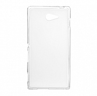 Чехол Drobak Elastic PU для Sony Xperia M2 D2305 (White Clear)